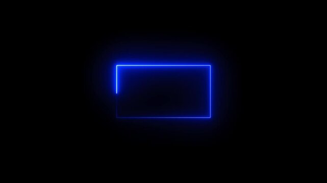 abstract rectangle video frame animation on black background