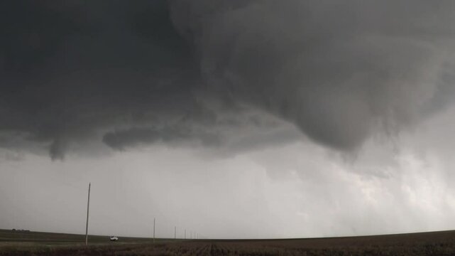 Powerful Supercell Thunderstorm In Tornado Alley During A Severe Weather Outbreak 