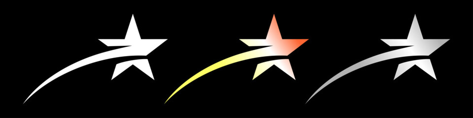 star logo design,flying star,flying star speed,dark,sky,outer space,editable star icon,illustration