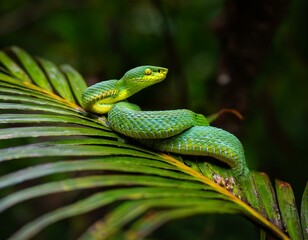 oriental whip snake in tropical forest