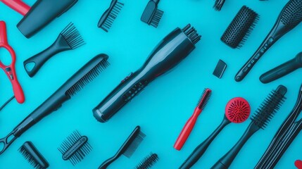 Hair Styling Tools on Bright Background