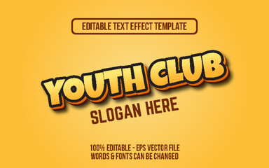 Youth club editable text effect template