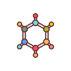 Molecule Filled Icons , Vector illustration