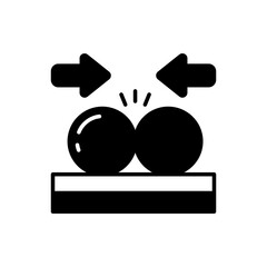 Collision Glyph Icon, Vector illustration