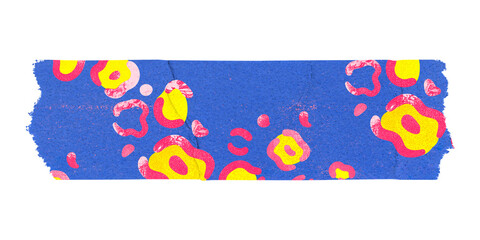 Blue funky washi tape png clipart, leopard animal print pattern © Rawpixel.com