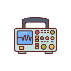 Oscilloscope Filled Icons , Vector illustration