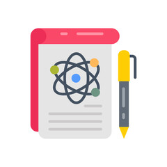 Physics Notes Flat Icons, Vector illustration