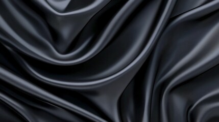 Obraz premium Elegant black satin fabric texture