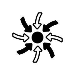 Centripetal Force Glyph Icon, Vector illustration