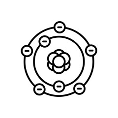 Atom Outline Icon, Vector illustration