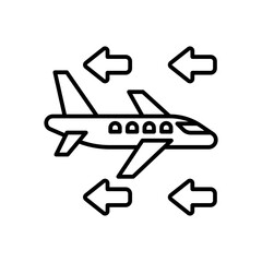 Drag Force Outline Icon, Vector illustration