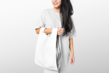 Grocery bag png mockup, reusable shopping essentials