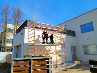 Facade repair, cleaning, washing house walls, high pressure washing, exterior facade