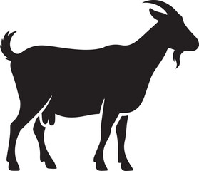 Obraz premium dairy Goat Silhouette Vector Illustration