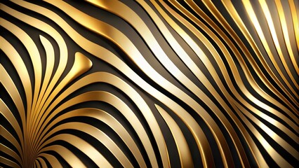 Abstract Zebra Pattern Background with Golden Stripes for Modern Design Projects