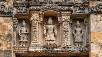 Obraz premium Ancient Stone Temple Carvings with Intricate Details