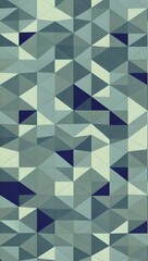 Fototapeta premium Geometric pattern in shades of blue and green featuring intricate triangle designs on a textured background. Generative AI