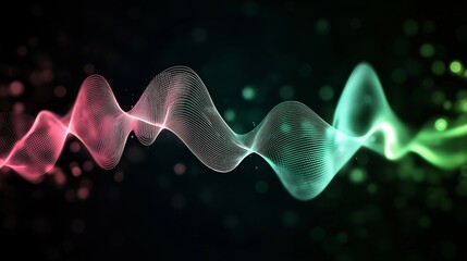 Fototapeta premium Abstract Flow of Color: A mesmerizing digital artwork depicting a vibrant, iridescent wave of color flowing through a dark, atmospheric background. The wave evokes a sense of movement, energy.