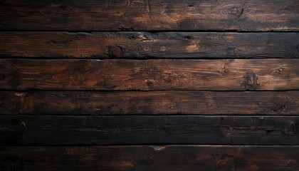 Fototapeta premium Dark wooden plank background, perfect for rustic designs and textured displays.