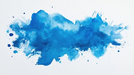 Light blue watercolor splash on white background, evoking creativity and calmness for artistic uses.
