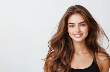 Naklejka premium Radiant beauty embracing natural elegance and confidence through smiles