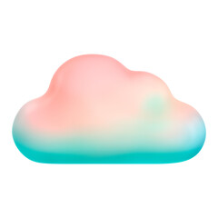 Cloud storage png icon sticker, 3D rendering, transparent background