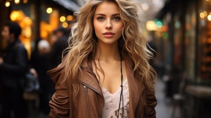 Fototapeta premium portrait of a woman in the city