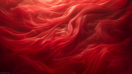 Obraz premium Red Sheer Fabric Background - Draped, Flowing, Abstract, Textile