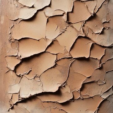 Close-up of cracked, textured brown surface showcasing natural patterns and details, perfect for background use.