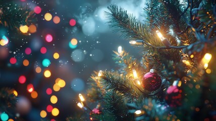 Fototapeta premium キラキラと光るイルミネーションとクリスマスの雰囲気