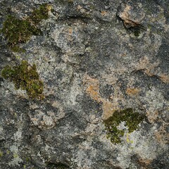 Obraz premium Natural rock surface with patches of moss, showcasing texture and earthy tones.
