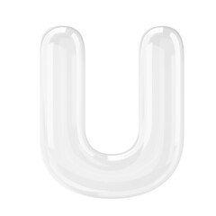 Letter U png 3D bubble alphabet, transparent background