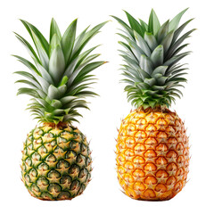 Fototapeta premium set of pineapples isolated on white background, cut out 