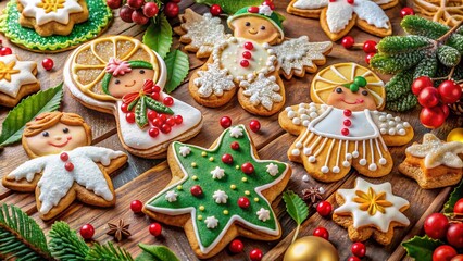 Festive Food Photography of Christmas Angel Treats for Holiday Celebrations
