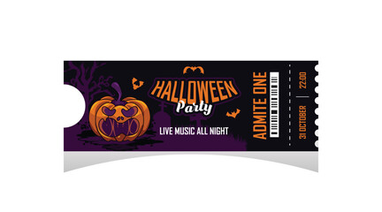 Halloween party invitation ticket template concept