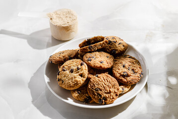 protein cookies with chocolate chips