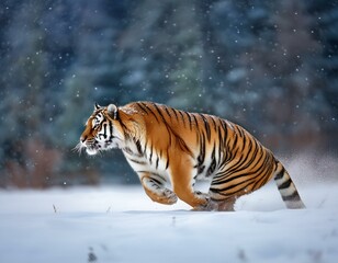 Obraz premium Siberian Tiger in the snow (Panthera tigris)