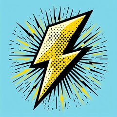 comic pop art with thunder flash cartoon

