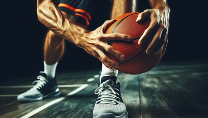 Joueur de basket en action avec effet de mouvement