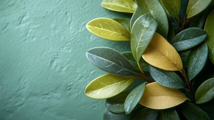 A green leafy plant with a yellow leaf in the middle