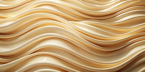 Fototapeta premium Abstract wavy pattern on cream background with forced perspective