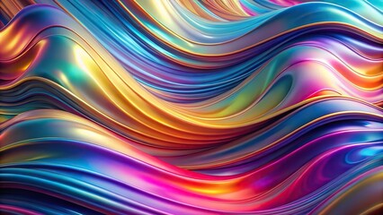 Obraz premium abstract wavy fluid with iridescent color
