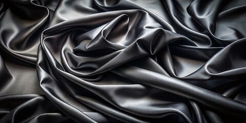 Obraz premium Black Satin Fabric Background for Architectural Photography - Elegant Textures and Dramatic Light Effects
