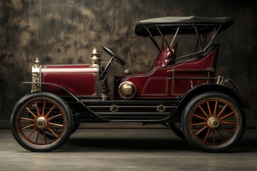 Explore the Elegance of Vintage Transportation: A Classic Red Automobile with Timeless Charm
