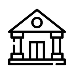 Icon Home Bank With Style Outline