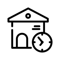 Icon Time Home With Style Outline