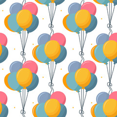 Holiday seamless pattern with a flying balloon for decorative printing wrapping paper greeting cards wallpaper and fabric