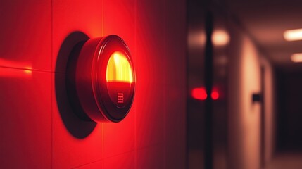 Alarm Siren. Home Security System with Flashing Light to Deter Burglary