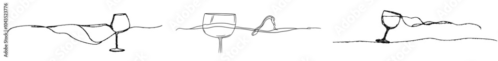 Leinwandbilder an icon of a continuous line drawing of a wine glass. linear icon of a wine glass. modern illustrati