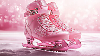 Fashion pink ice skates